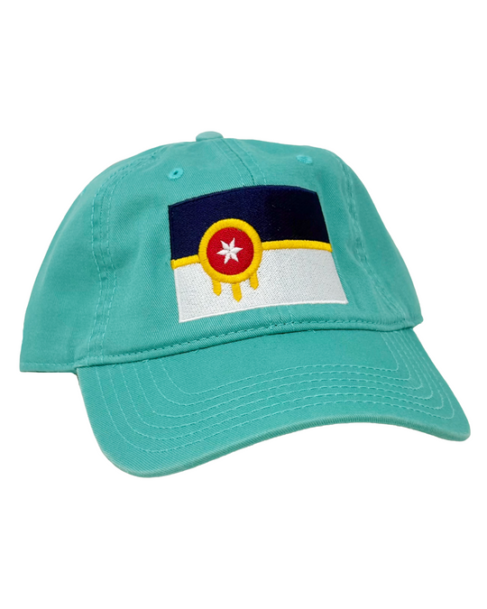 Tulsa Flag Dad Hat - Turquoise