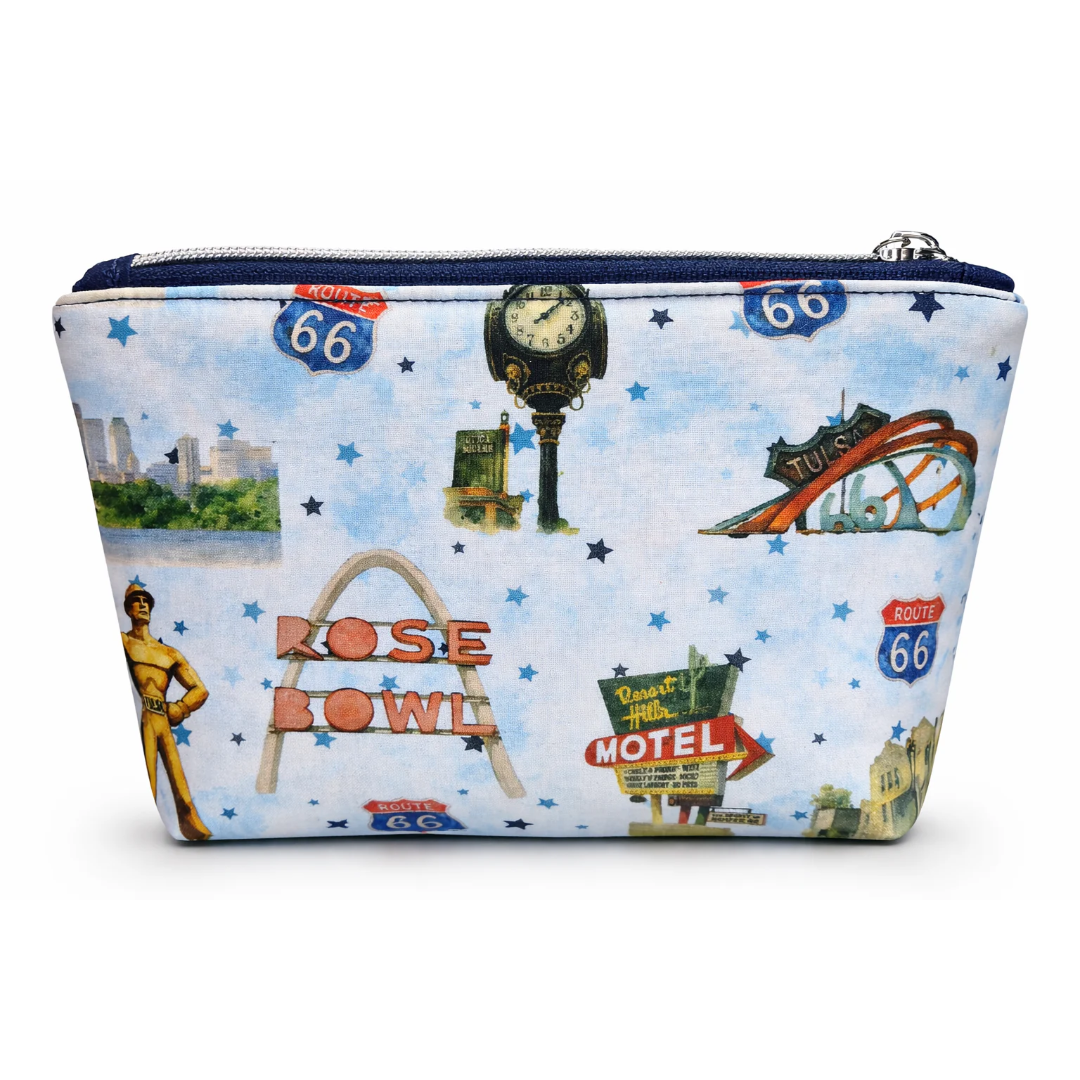 Tulsa Route 66 Zippered Squared Pouch