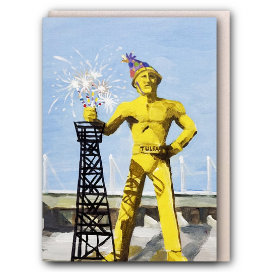 Golden Driller Birthday Card