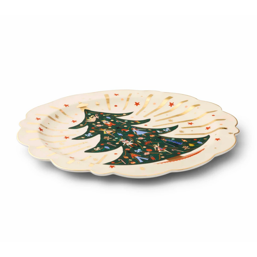 Nutcracker Tree Round Porcelain Serving Platter