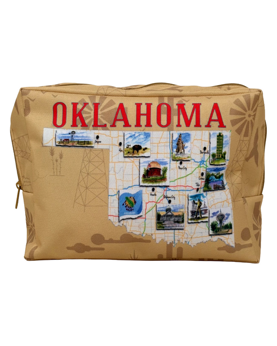 Oklahoma Map Tulsa In Ink Zipper Bag