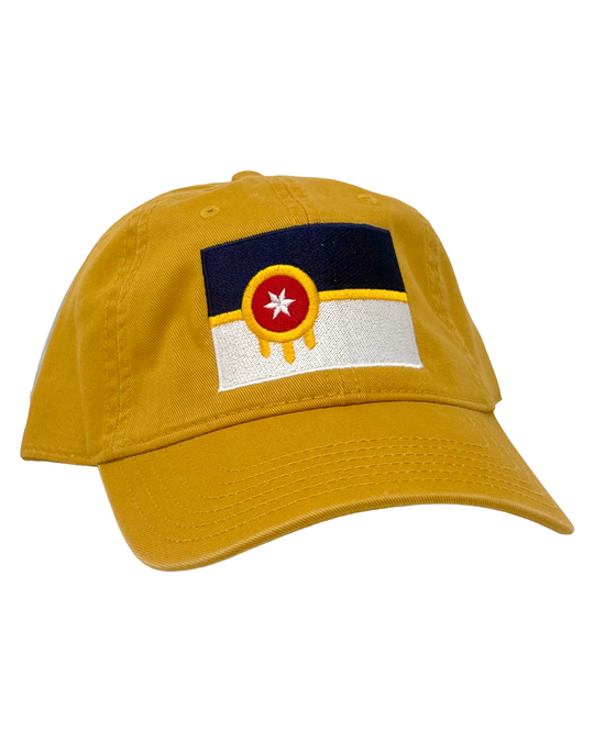 Tulsa Flag Dad Hat - Mustard