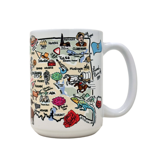 Oklahoma Pastel Map Mug