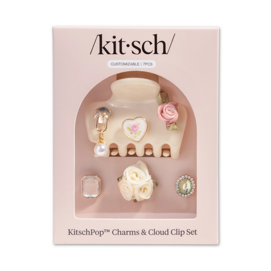 Kitschpop Charms Pearlized Cream Cloud Clip Set