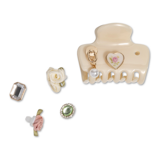 Kitschpop Charms Pearlized Cream Cloud Clip Set