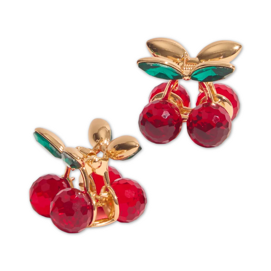 Cherry Mini Rhinestone Claw Clips