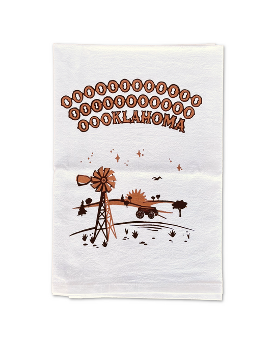 Sweepin' Down The Plains Western Tea Towel