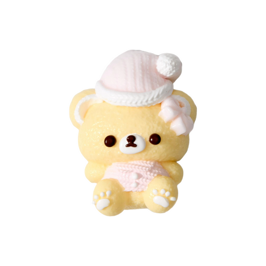 Pink Hatted Bear Taba Deluxe Premium Squishy