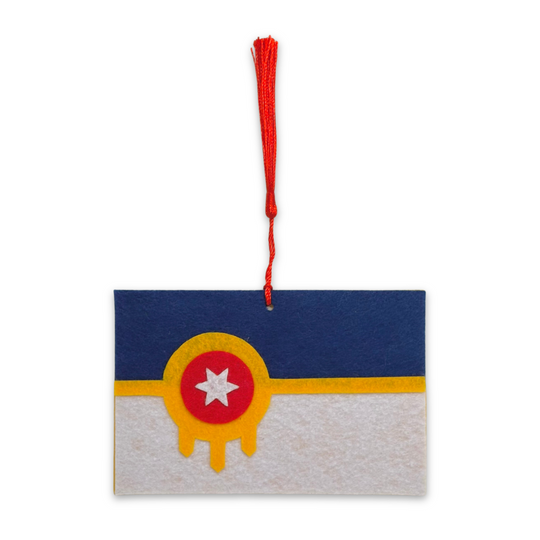 Tulsa Flag Handcrafted Ornament
