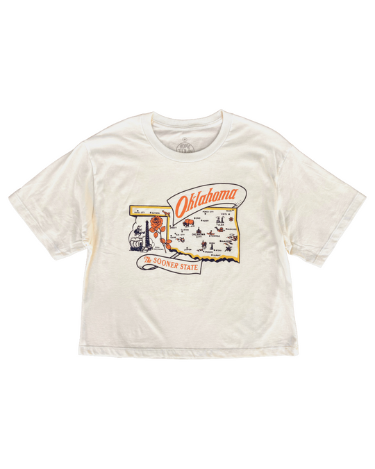Oklahoma The Sooner State Cropped Tshirt