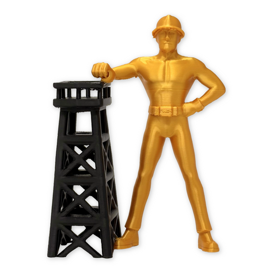Mini Tulsa Golden Driller Oil Man Statue
