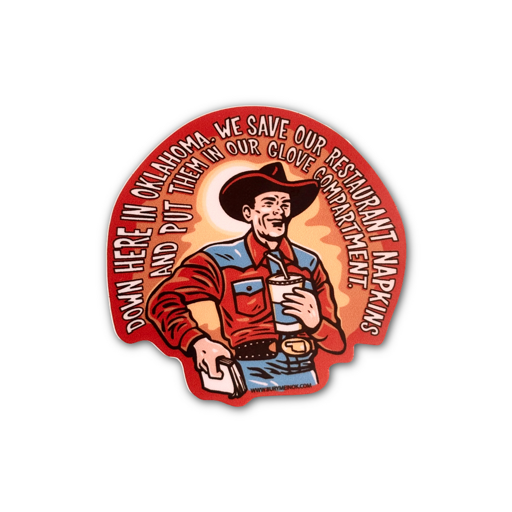 Oklahoma Restaurant Napkins Sticker