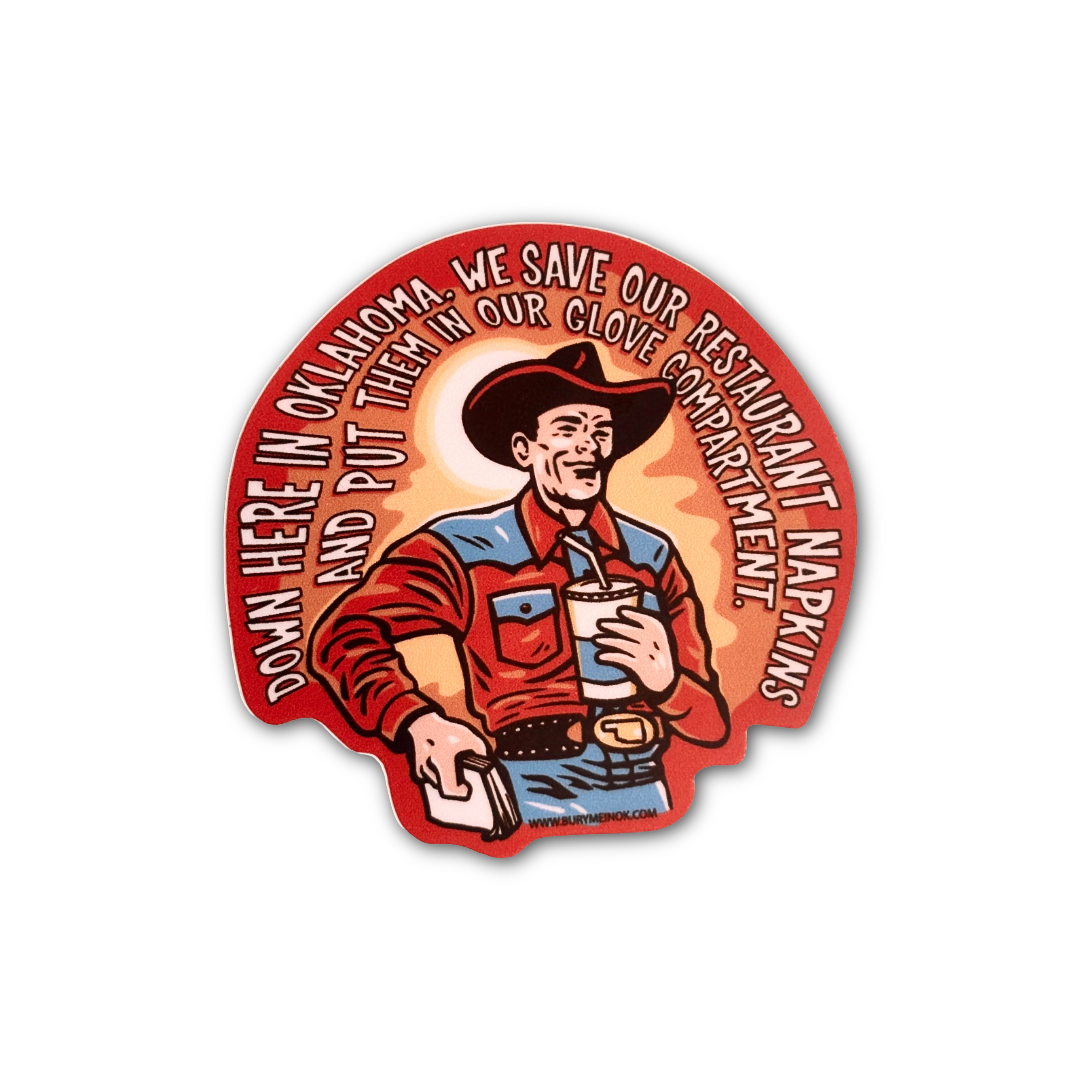 Oklahoma Restaurant Napkins Sticker
