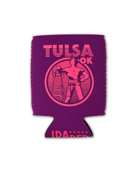Tulsa Driller Koozie Purple/Pink