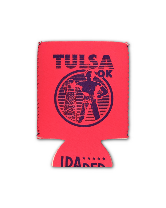 Tulsa Driller Koozie Pink/Navy