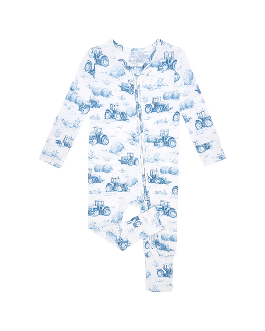 Posh Peanut - Hudson Blue Toile Convertible One Piece