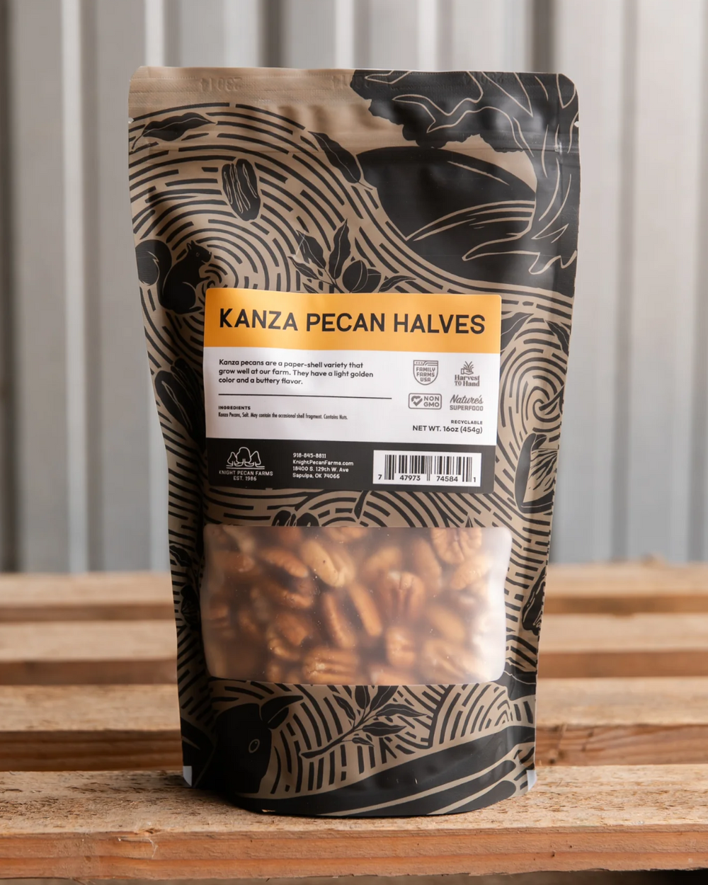 Kanza Pecan Halves 6oz Bag