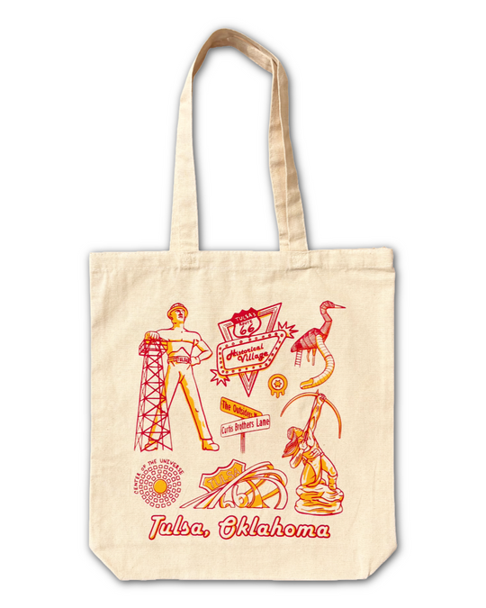 Tulsa Collage Canvas Tote