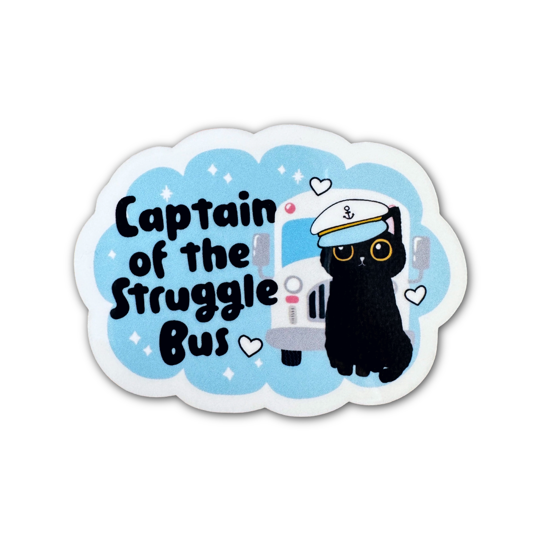 Captain of the Struggle Bus Kitten Sticker