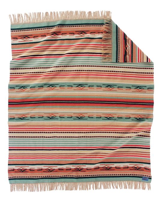Pendleton - Chimayo Coral Jacquard Fringed Throw Blanket
