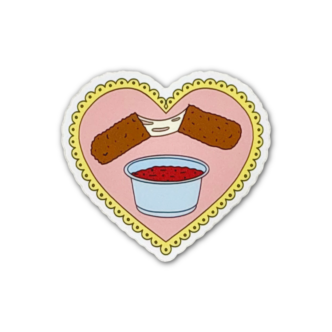 Mozzarella Sticks Heart Sticker