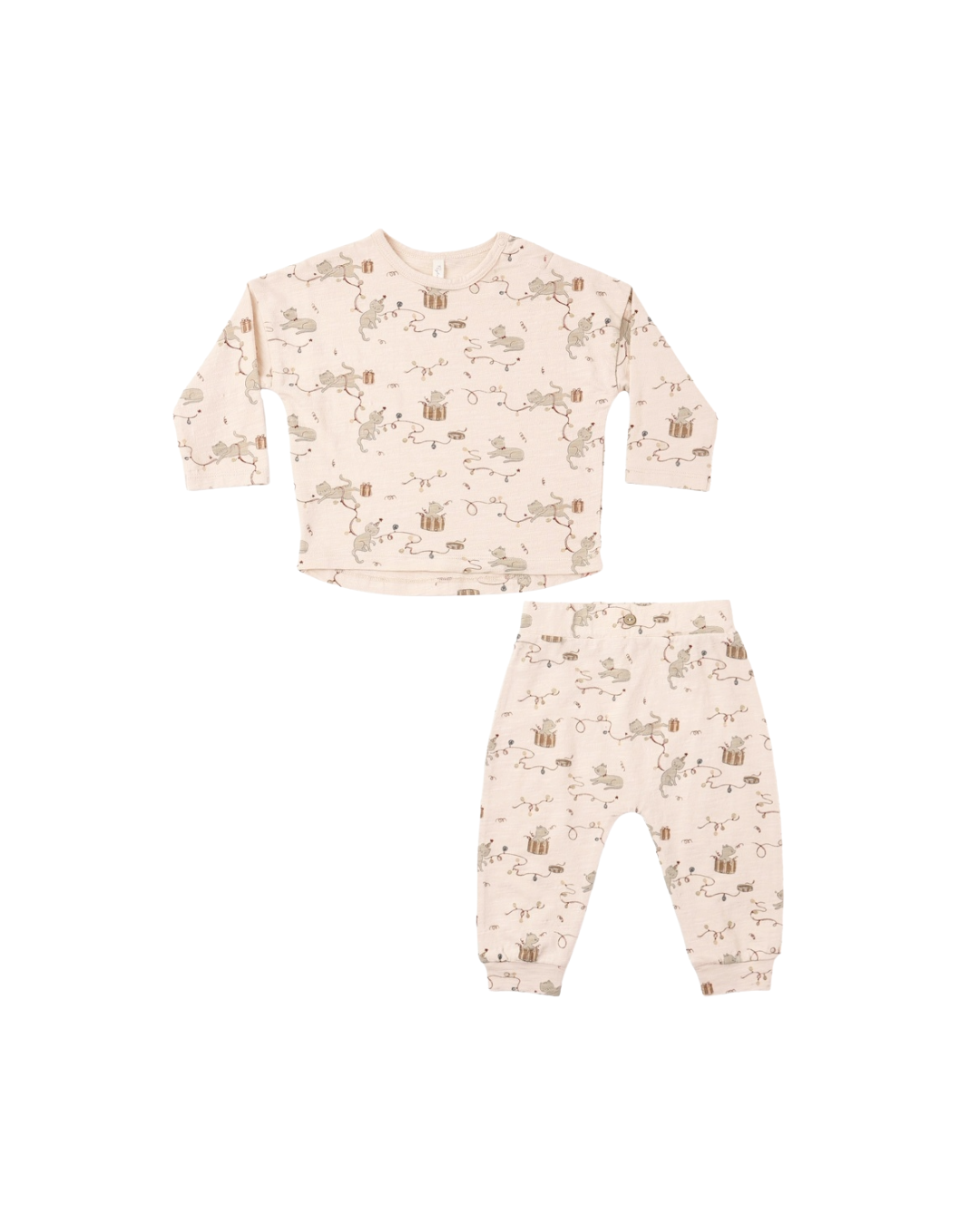 Rylee + Cru - Kitties Long Sleeve Tshirt & Pant Set