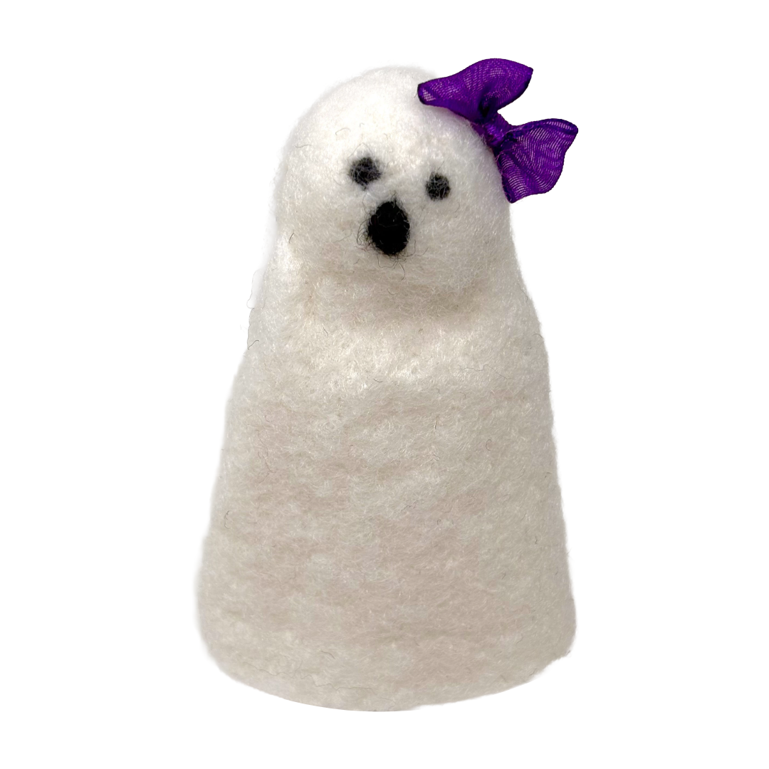 Girly Ghost Felt Halloween Finger Puppet