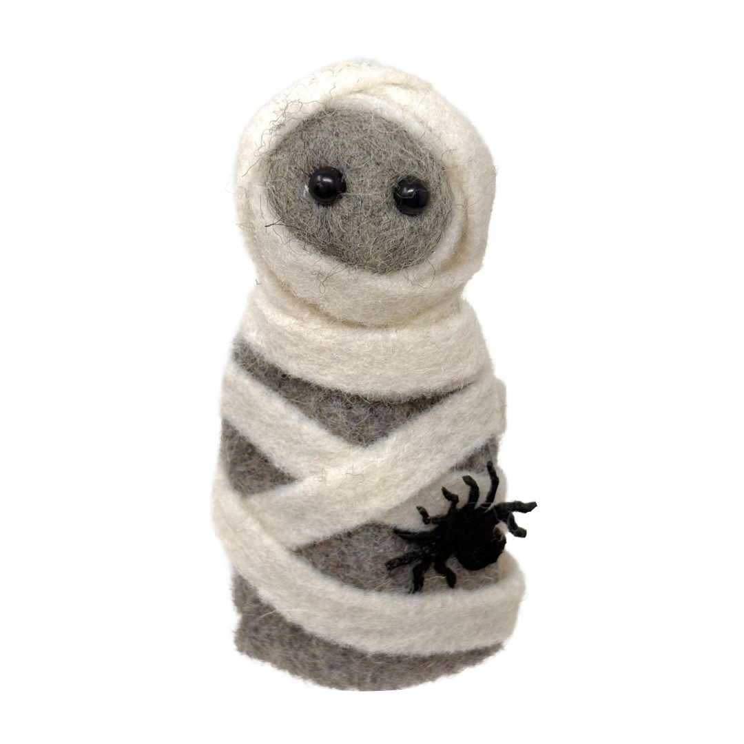Mummy Felt Halloween Finger Puppet