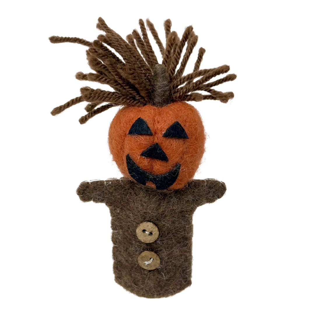 Scarecrow Felt Halloween Finger Puppet