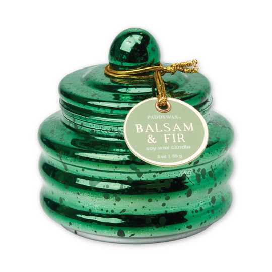 Balsam & Fir Beam Green Mercury Glass Candle 3oz