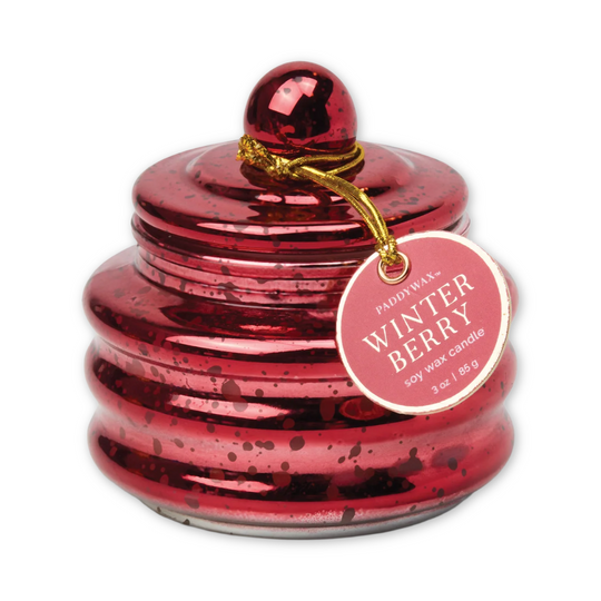 Winter Berry Beam Red Mercury Glass Candle 3oz