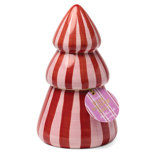 Pink Peppermint Christmas Tree Cabana Candle