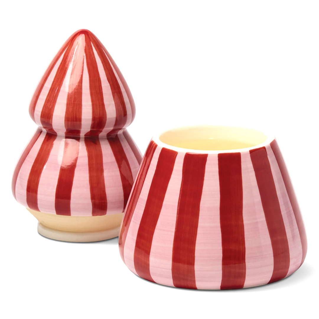 Pink Peppermint Christmas Tree Cabana Candle