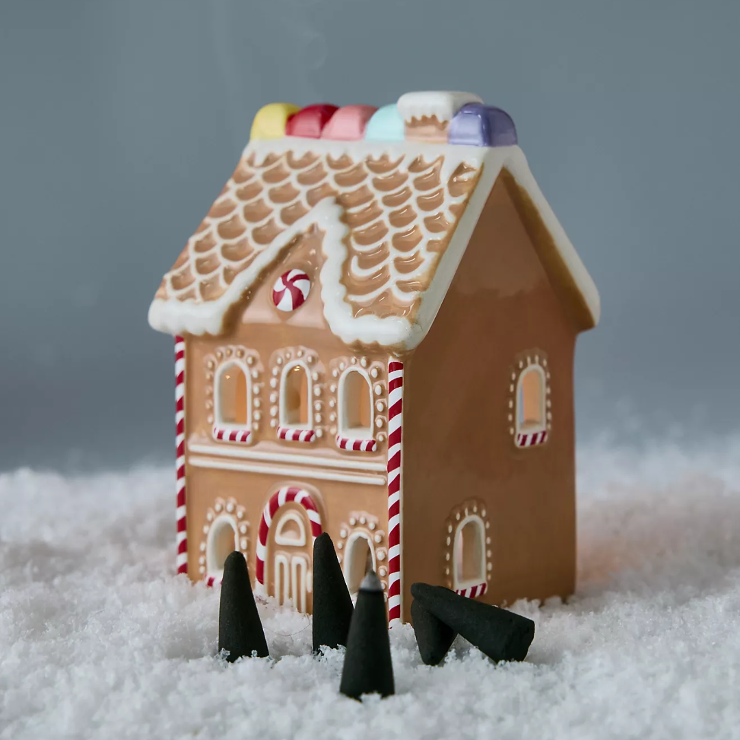 Gingerbread House Incense &amp; Tealight Holder