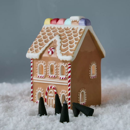 Gingerbread House Incense &amp; Tealight Holder