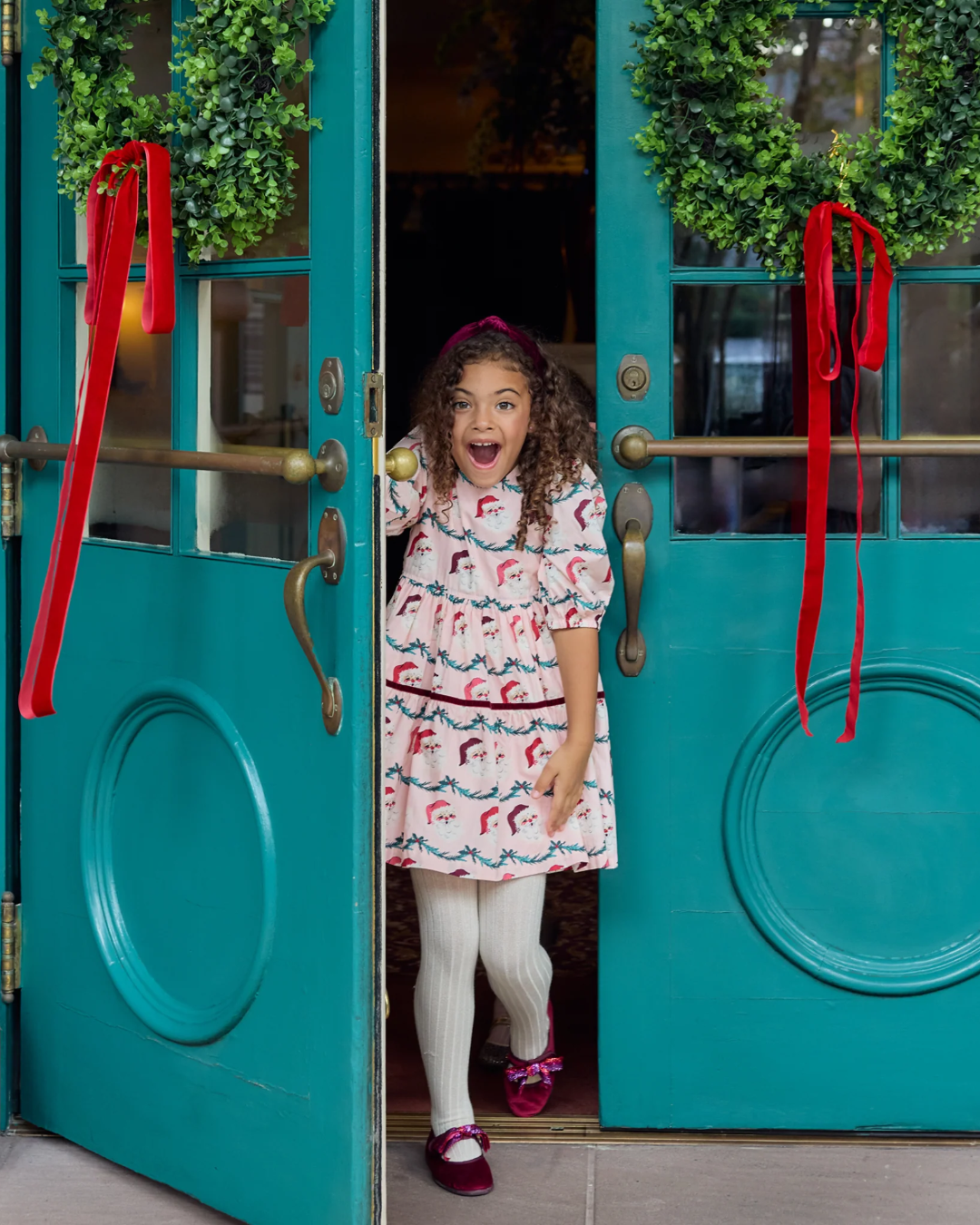 Pink Chicken - Santa Garland Maribelle Dress
