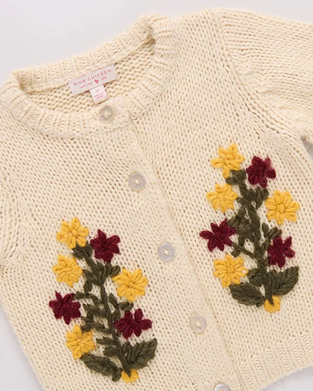 Pink Chicken - Flower Embroidery Maude Sweater