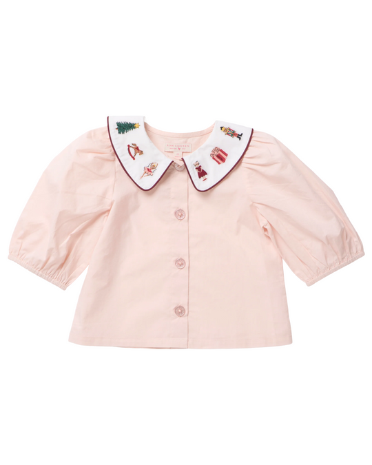 Pink Chicken - Nutcracker Embroidered Noelle Top