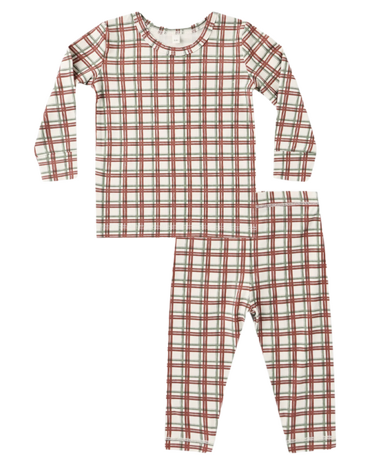 Quincy Mae - Redwood Check Bamboo Pajama Set