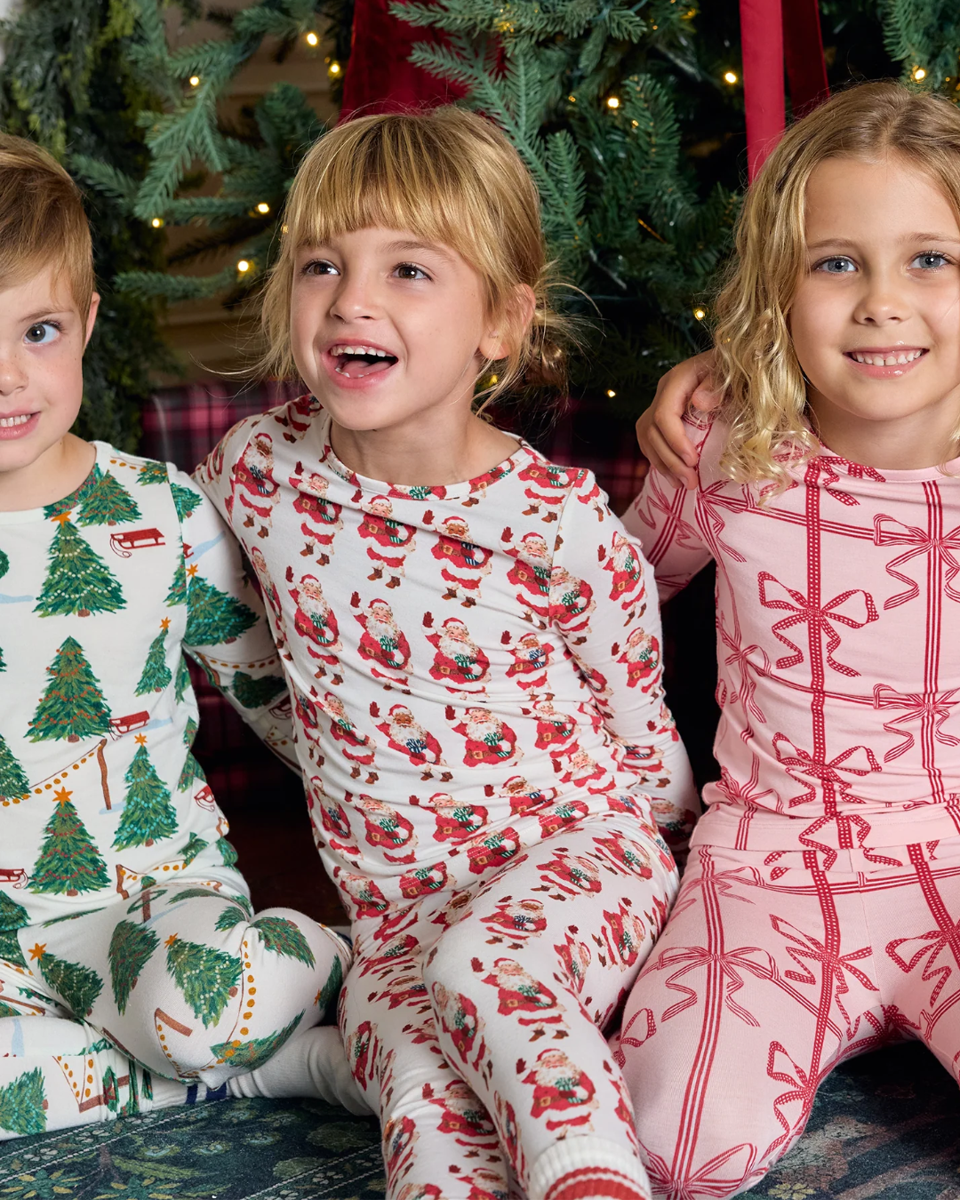 Pink Chicken - Kid's Vintage Santas Bamboo PJ Set