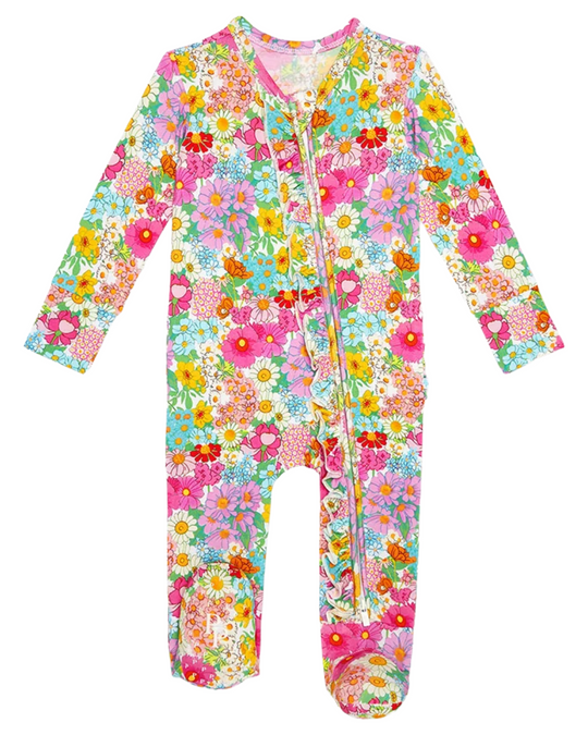 Posh Peanut - Margie Footie Ruffled Zippered One Piece