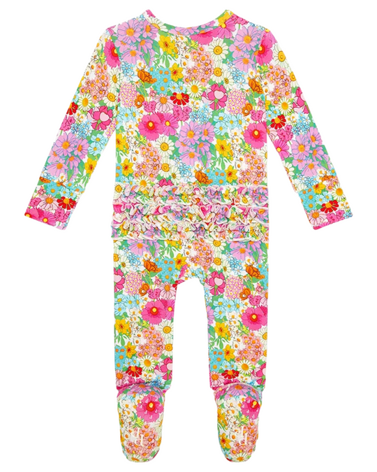 Posh Peanut - Margie Footie Ruffled Zippered One Piece