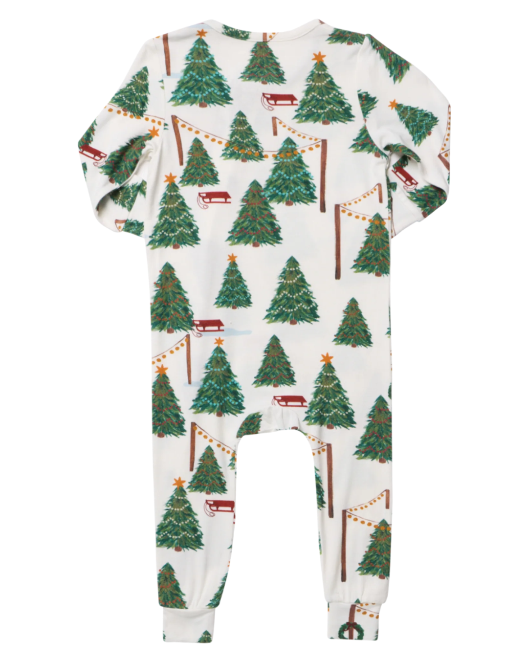 Pink Chicken - Baby Christmas Tree Farm Bamboo Romper