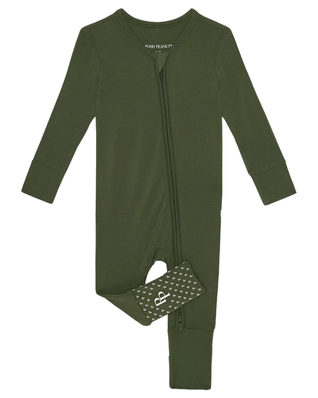 Posh Peanut - Pine Green Ribbed Romper