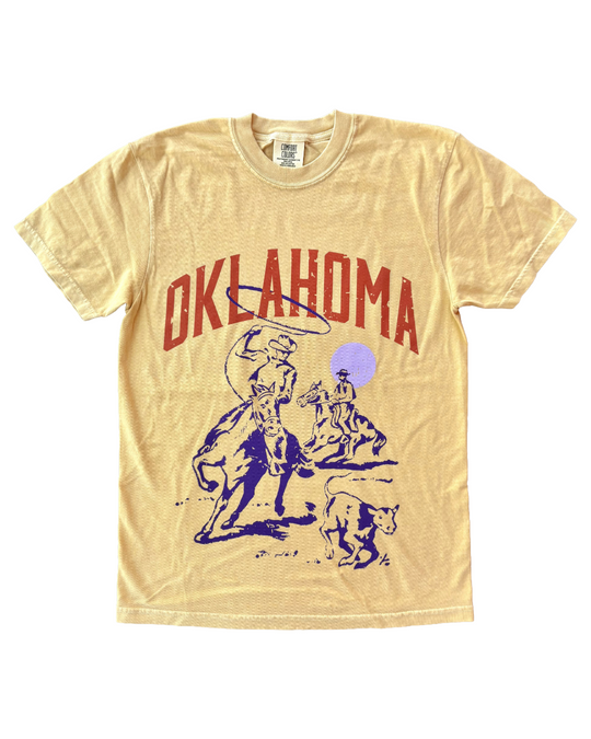 Mustard Oklahoma Cowboy Roper Tshirt
