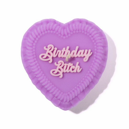 Birthday Bitch Heart Cake Candle