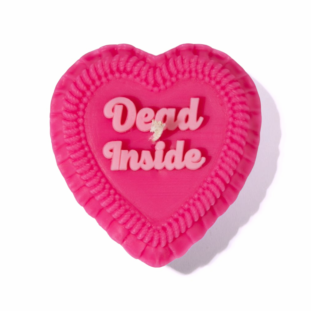 Dead Inside Heart Cake Candle