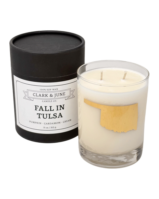 Fall in Tulsa Pumpkin, Cardamom, & Cream 11oz Candle