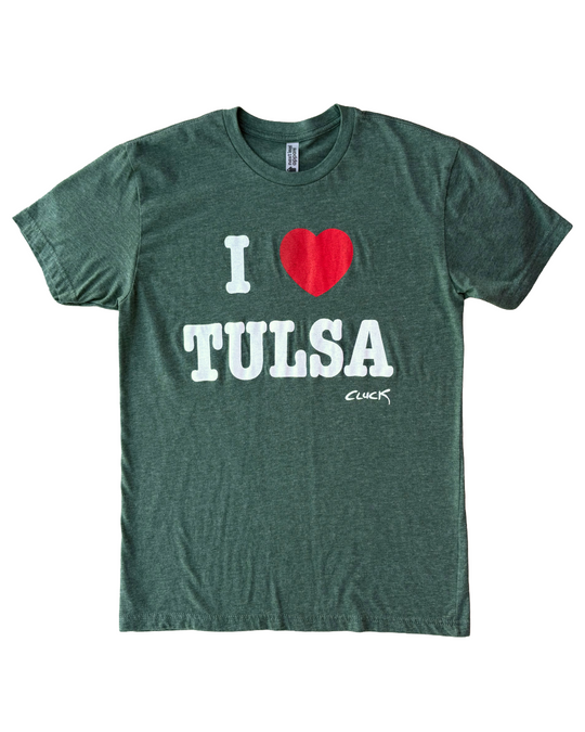 I Heart Tulsa Dark Green Tshirt