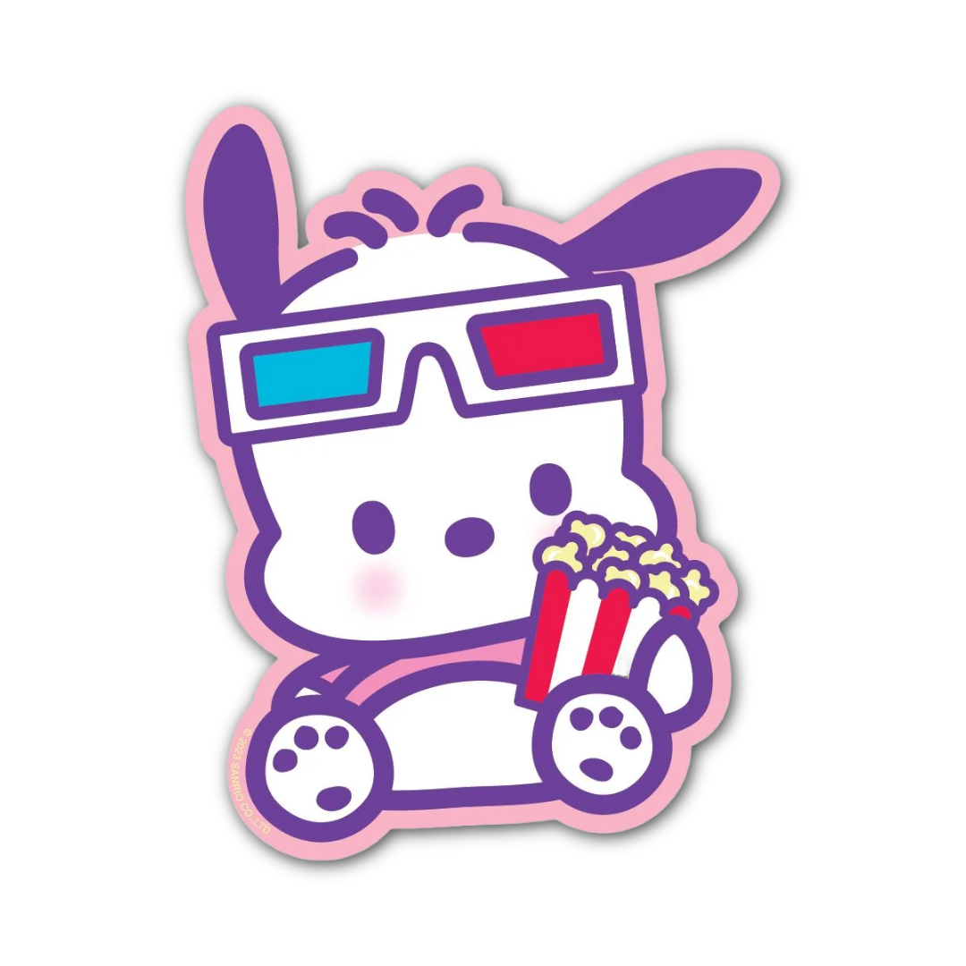 Pochacco Loves Movies Vinyl Sticker